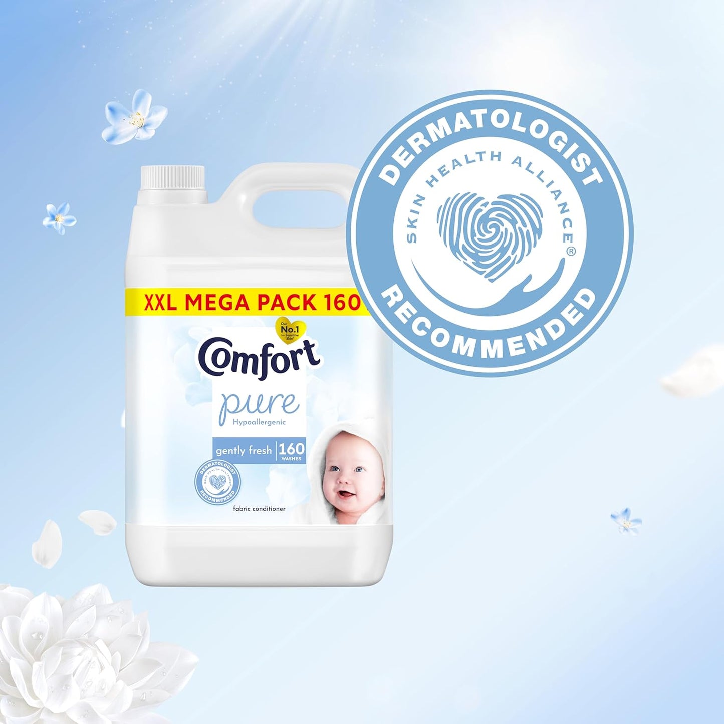 2 Pack Comfort Pure Sensitive Fabric Conditioner 2 x 160 washes (4.8 L Each)