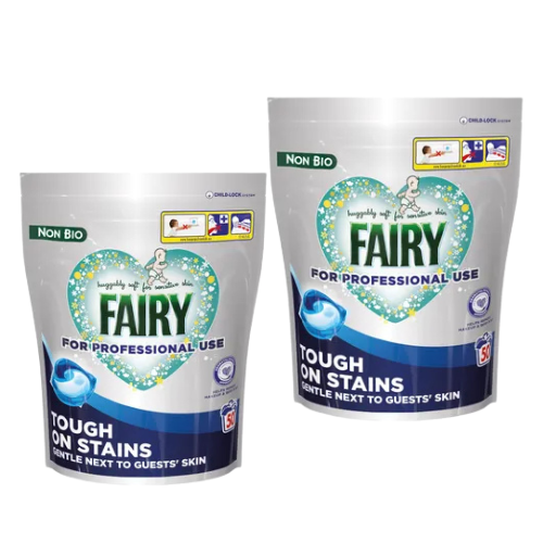 Fairy Non-Bio Professional Washing Pods, Liquid Capsules - Gently Clean Clothes & Care for Sensitive Children's and Family Skin, Bulk Buy, 50 Capsules (Pack of 2)
