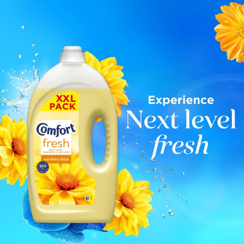 3 x Comfort Fabric Conditioner Sunshiny Days 100 Washes Total 300Wash