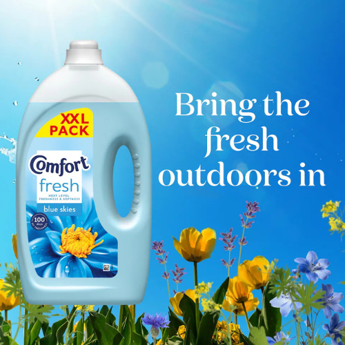 3 x Comfort Fabric Conditioner fresh Blue Skies 100 Washes Total 300Wash