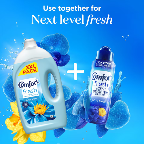3 x Comfort Fabric Conditioner fresh Blue Skies 100 Washes Total 300Wash