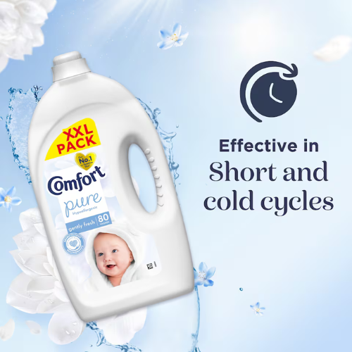 3 Pack Of Comfort Pure Sensitive Gently Fresh Fabric Conditioner 100 Washes 3000ML Each
