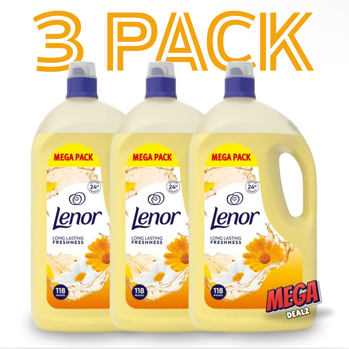 3Pack Lenor Fabric Conditioner Summer Breeze 118 Washes 3.92L Each Botthe