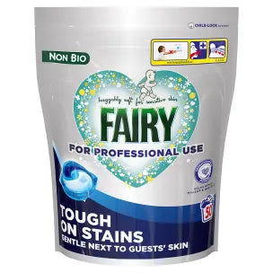 Fairy Non-Bio Professional Washing Pods, Liquid Capsules - Gently Clean Clothes & Care for Sensitive Children's and Family Skin, Bulk Buy, 50 Capsules (Pack of 2)