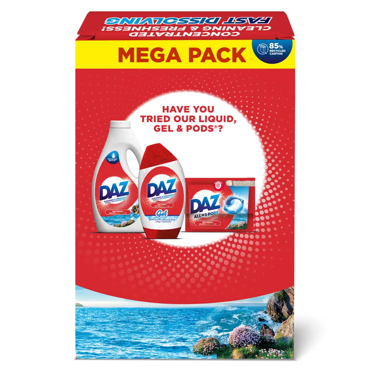 Daz Washing Powder 125 Washes – Family Pack Laundry Detergent for Brilliant Whites & Powerful Stain Removal – Long Lasting, Fresh Scent. 6.25kg