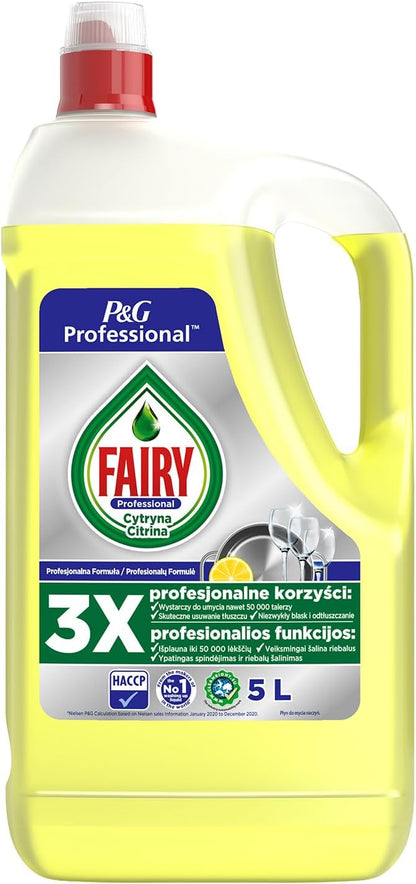Fairy Professional Concentrated Washing Up Liquid Lemon 5L x 1