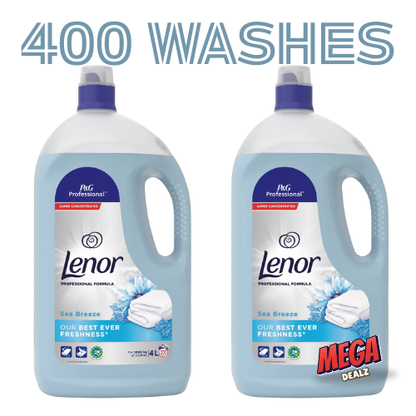 Lenor Professional Fabric Conditioner Sea Breeze 400 Washes 2x4L mega pack