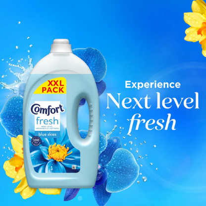 3 x Comfort Fabric Conditioner fresh Blue Skies 100 Washes Total 300Wash