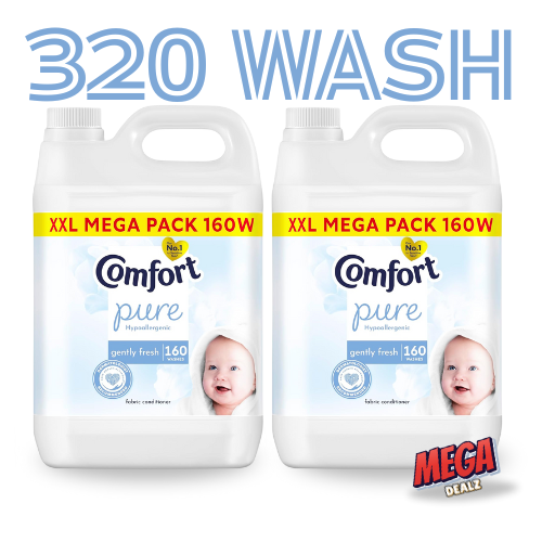 2 Pack Comfort Pure Sensitive Fabric Conditioner 2 x 160 washes (4.8 L Each)