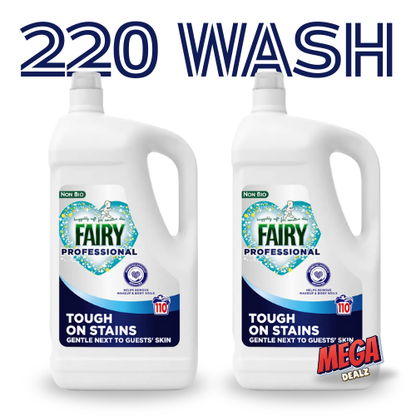 220 Wash Fairy Non-Bio Professional Washing Detergent | Tough on Stains, Gentle on Skin | Pack Of 2