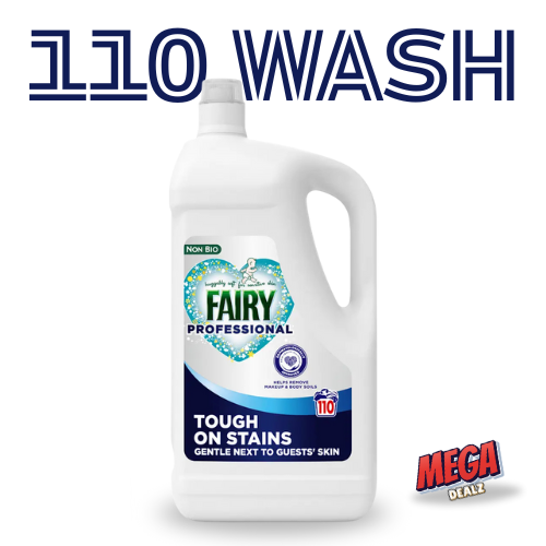 110 Wash Fairy Non-Bio Professional Washing Detergent | Tough on Stains, Gentle on Skin |