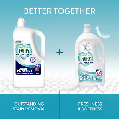 2 Pack Fairy Non-Bio Professional Laundry Bundle | Detergent + Fabric Conditioner | Tough on Stains, Gentle on Skin | Mega Bundle