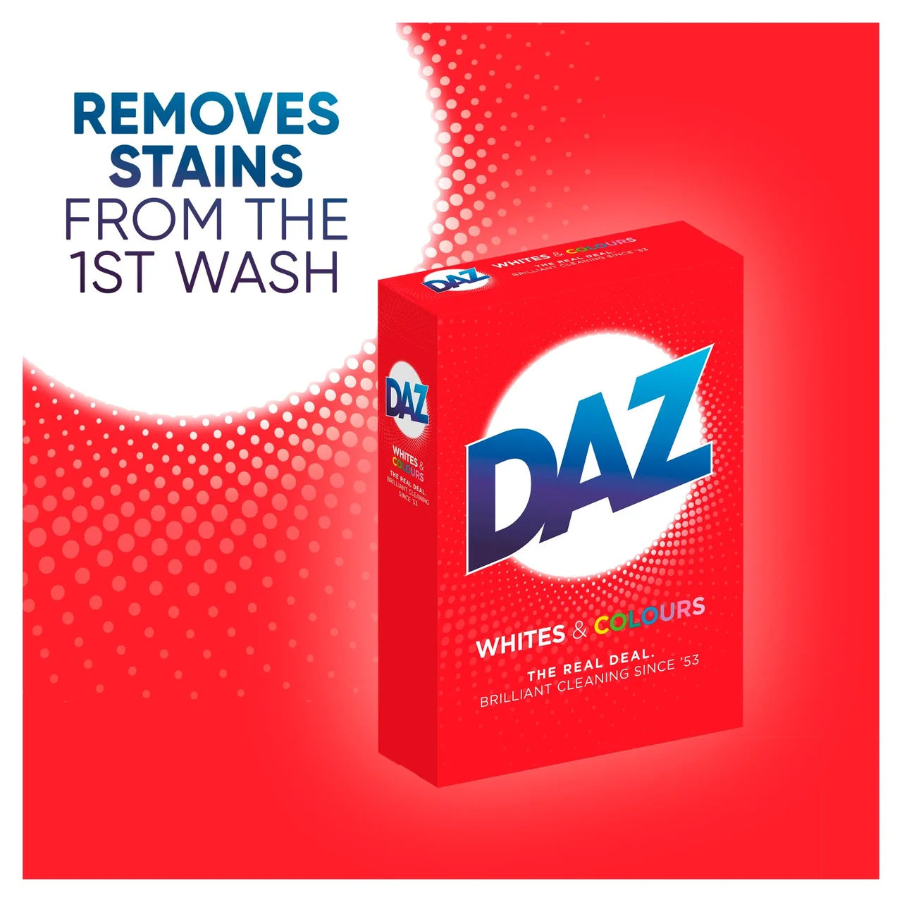 Daz Washing Powder 125 Washes – Family Pack Laundry Detergent for Brilliant Whites & Powerful Stain Removal – Long Lasting, Fresh Scent. 6.25kg